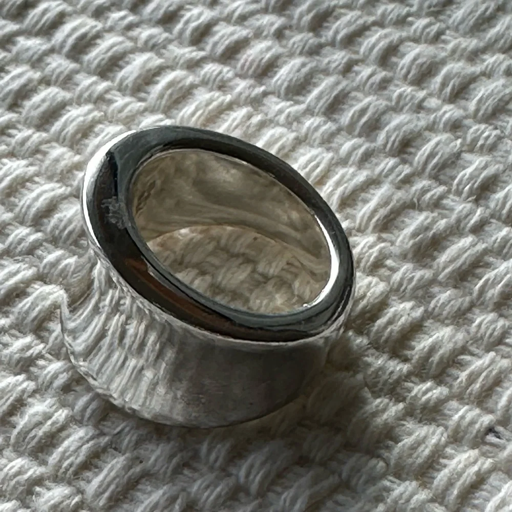 950 Milor Italy  concave sterling silver ring - Picture 5 of 5